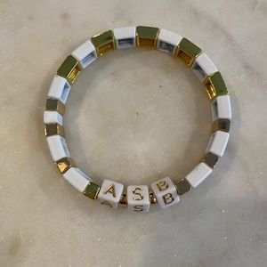 Customized enamel tile stretch bracelet